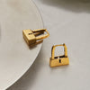 Gold-Toned Padlock Dangle Earrings