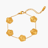 Gold-Plated Clover Charm Bracelet