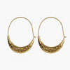 Gold-Toned Textured Crescent Hoop Earrings